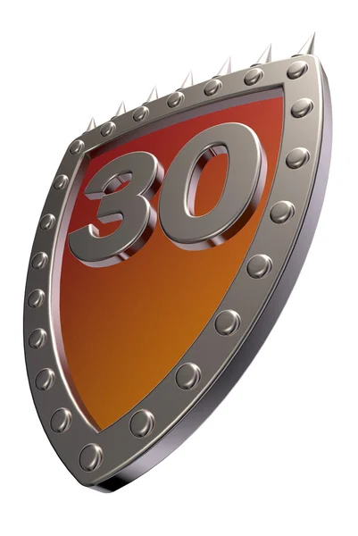 Number on metal shield — Stock Photo, Image