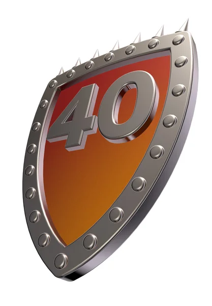 Number on metal shield — Stock Photo, Image