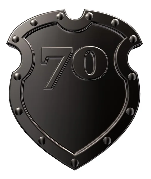 Number on metal shield — Stock Photo, Image