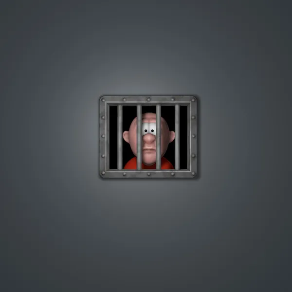 Tecknade killen i fängelse — Stockfoto