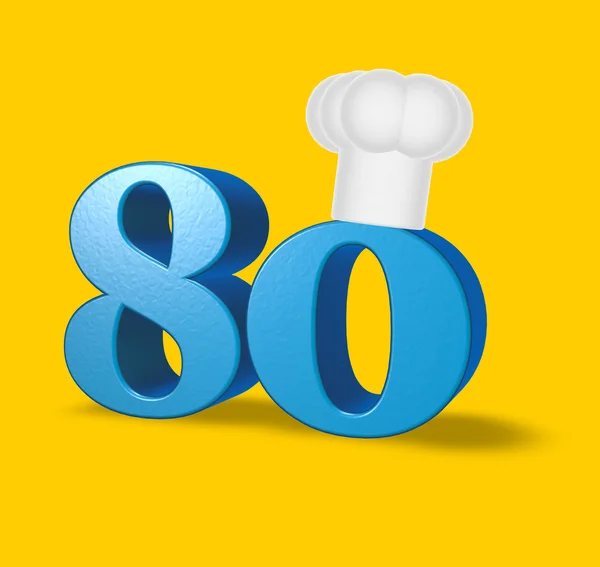 Número oitenta com chapéu de cozinheiro — Fotografia de Stock