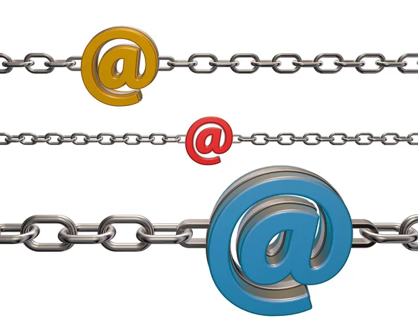 E-mail řetězy — Stock fotografie