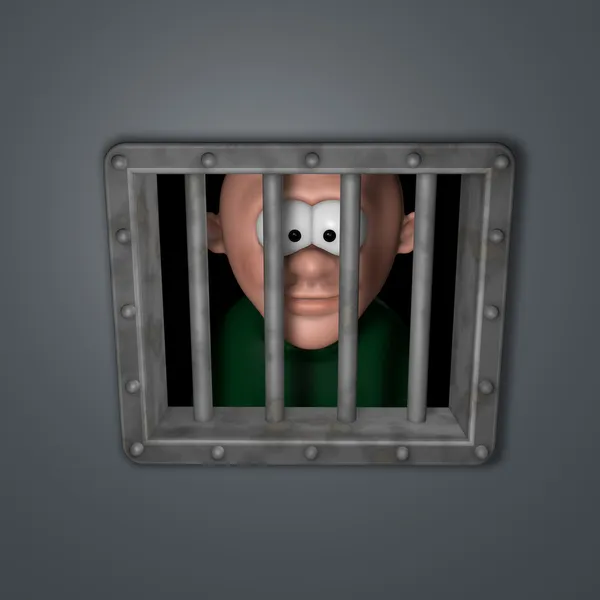 Çizgi adam hapiste — Stok fotoğraf