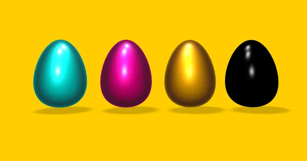 Huevos de Pascua Cmyk — Foto de Stock