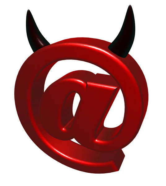 Ďábel email symbol — Stock fotografie