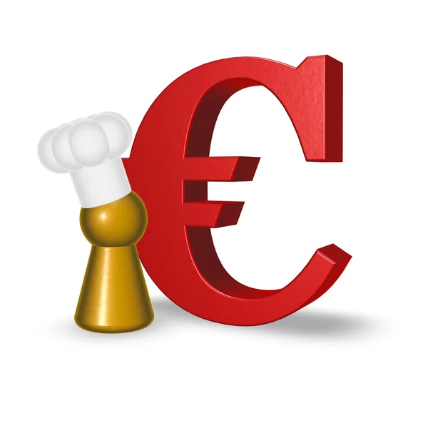 Ficha de cocinero y símbolo del euro —  Fotos de Stock