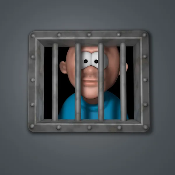 Çizgi adam hapiste — Stok fotoğraf