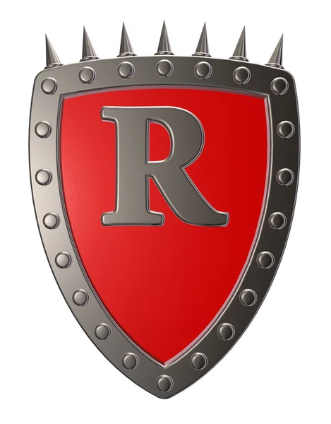 Shield with letter — Stock Photo, Image