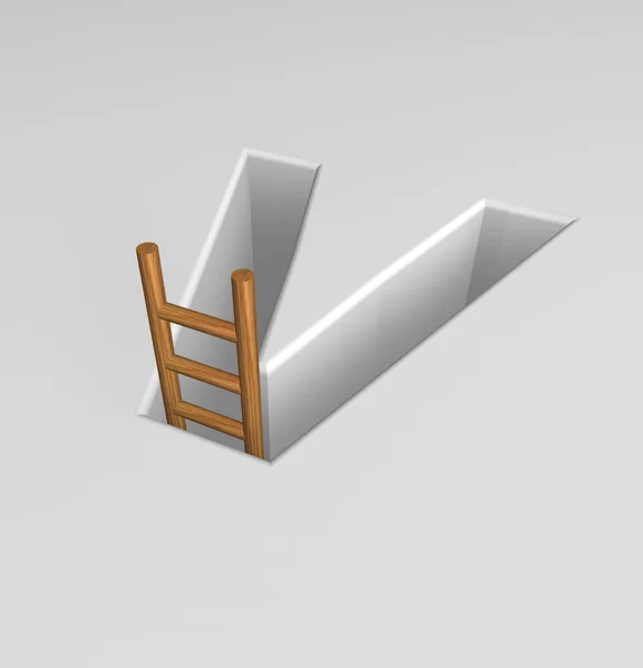 Letter v and ladder — Stock Photo, Image