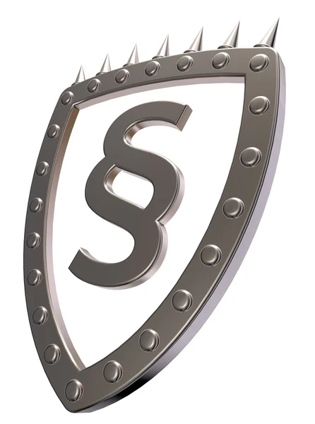 Shield with paragraph symbol — Stock Photo, Image
