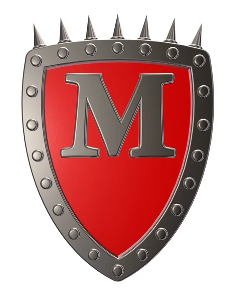 Shield with letter m — Stock Photo, Image