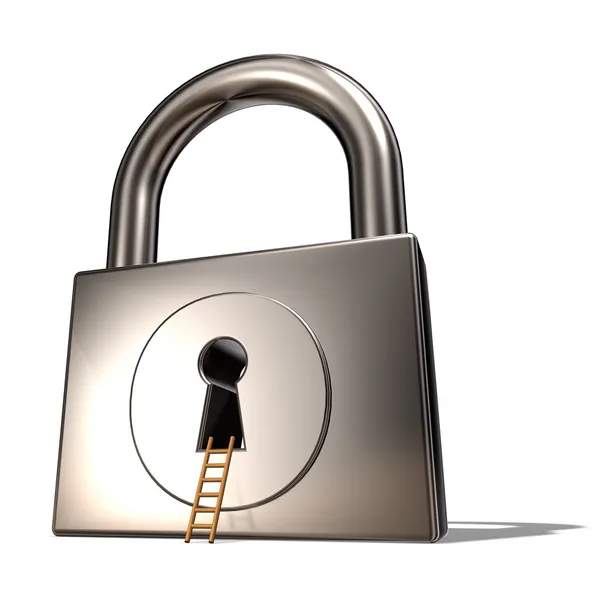 Padlock and ladder — Stock Photo, Image