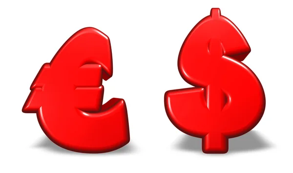 Euro and dollar — Stock Photo, Image