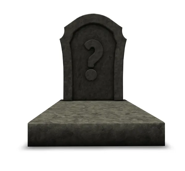 Gravestone with question mark — Stock Photo, Image