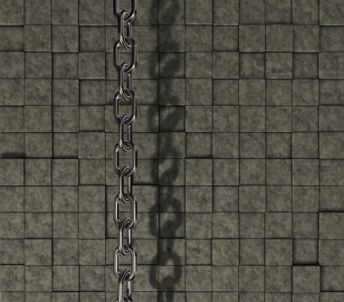 taş zemin üzerine zincir
