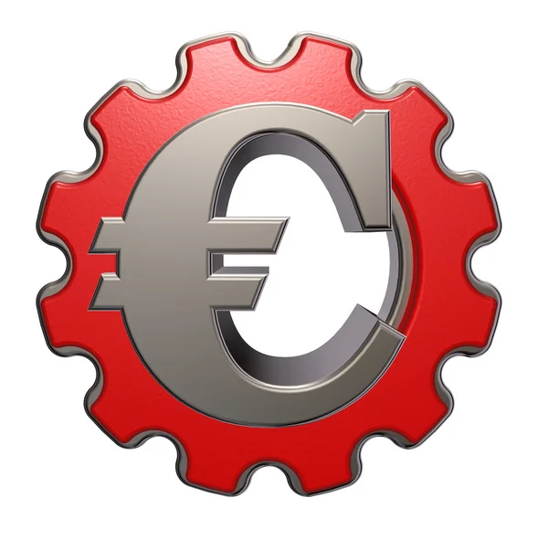 Euro-symbool en gear wheel — Stockfoto