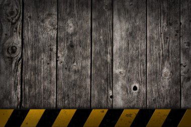 Uyarı çubuğu ile ahşap arka plan