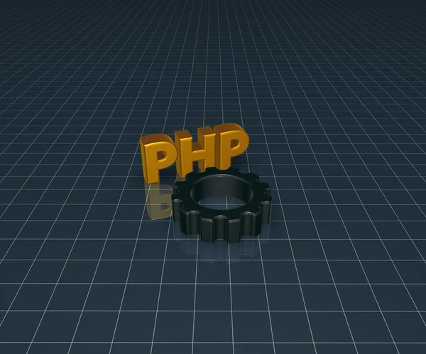 Php tag and cogwheel — Stock Photo, Image