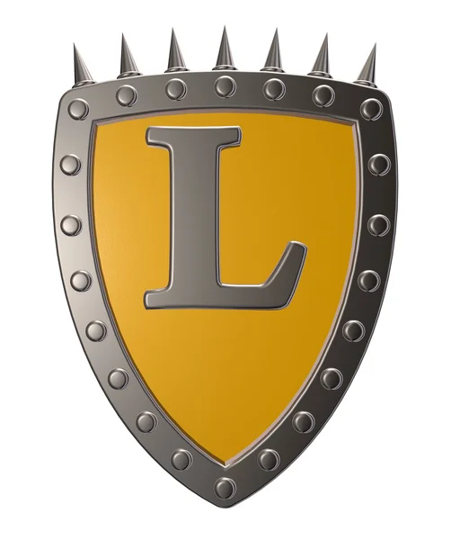 Shield with letter l — Stock Photo, Image