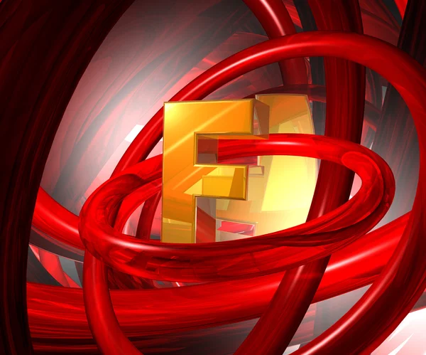 Letter f in abstract space — Stock Photo, Image