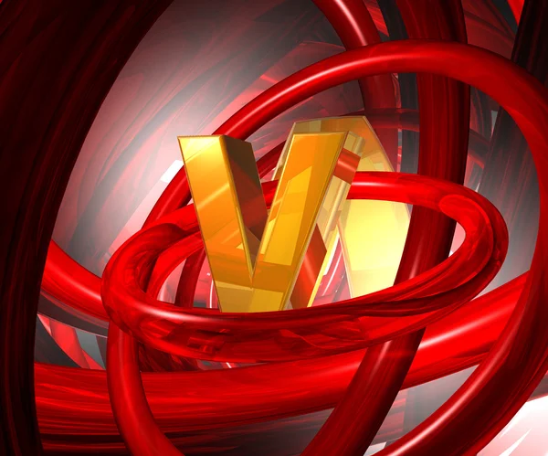 Letter v in abstract space — Stock Photo, Image