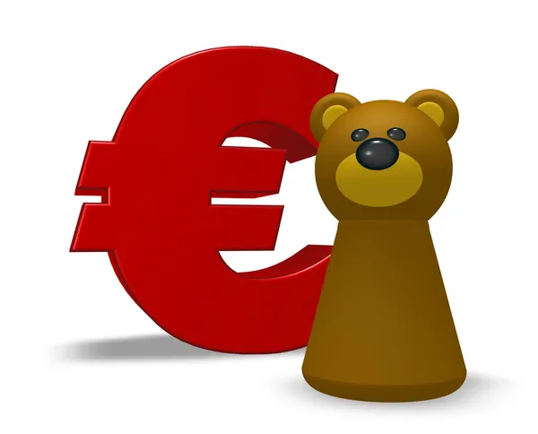 Euro and bear — Stock Photo, Image