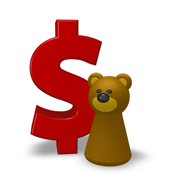 Dollar and bear — Stock Photo, Image