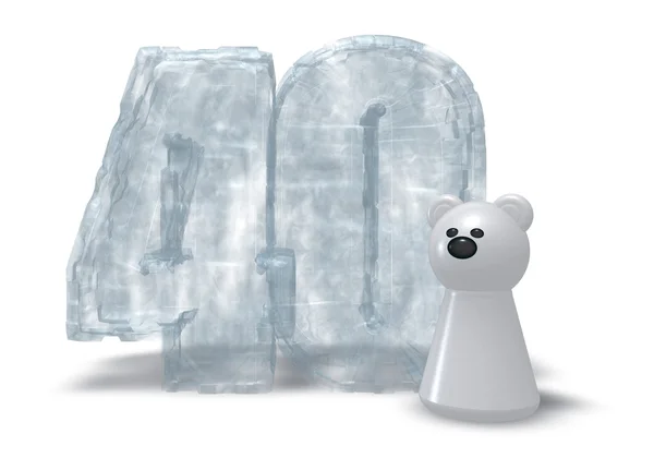 Ice number and polar bear — Stock Photo, Image