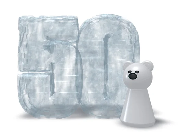 Buz numarası ve kutup ayısı — Stok fotoğraf