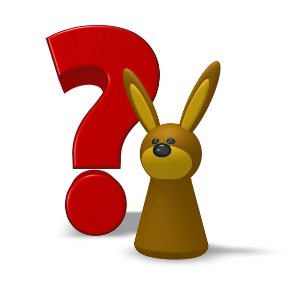 Rabbit and question mark — Stock Photo, Image