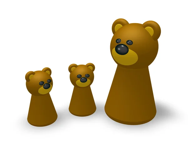 Медвежья семья — стоковое фото