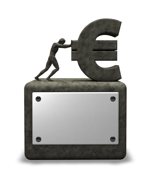 Euro-Symbol aus Stein — Stockfoto