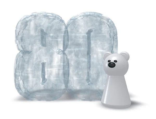 Ice number and polar bear — Stock Photo, Image