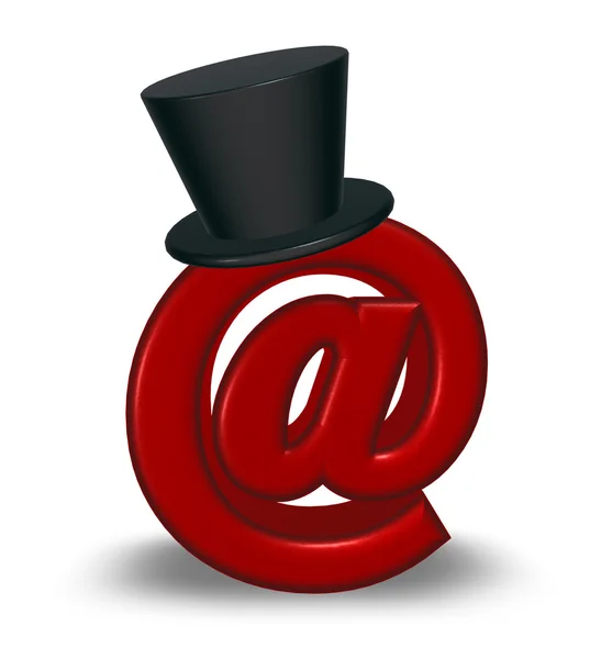 Символ электронной почты с топером — стоковое фото