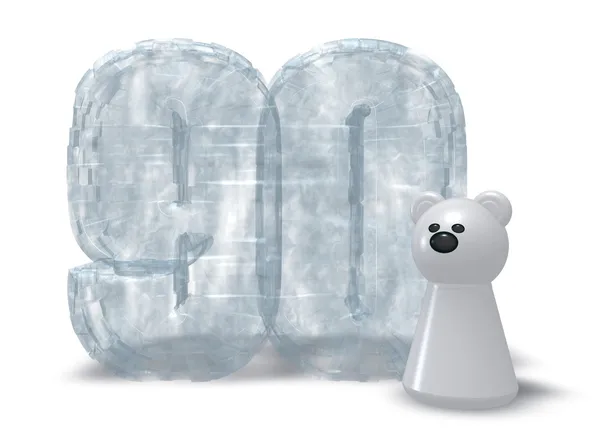 Ice number and polar bear — Stock Photo, Image