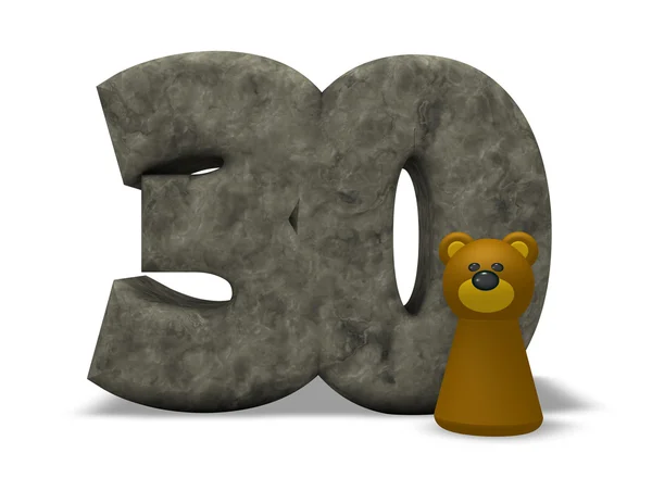 Stone number and bear — Stock Photo, Image