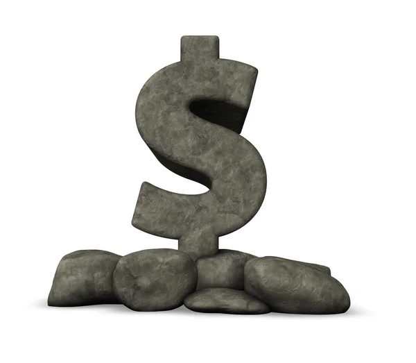 Kamenný symbol dolaru — Stock fotografie
