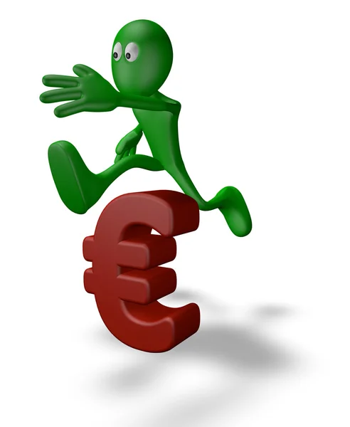 Sprung über den Euro — Stockfoto