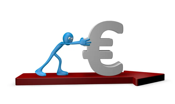 Empujar euro — Foto de Stock