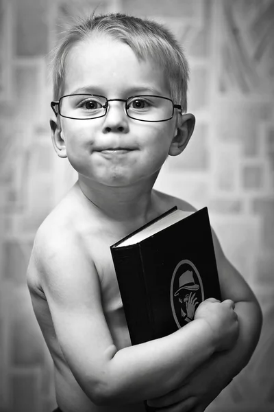 Little boy with book — Stock Photo, Image