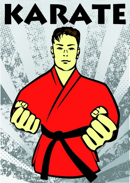 Plakat sztuk walki karate, iaido, kendo, judo, jiu-jitsu — Zdjęcie stockowe