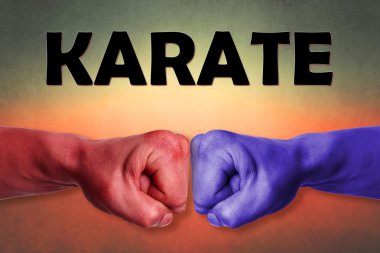 Karate güç yumruk arka plan.