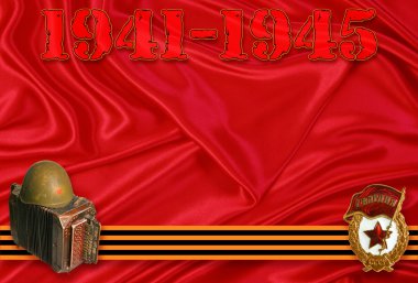 Victory in war WW 2 red background clipart