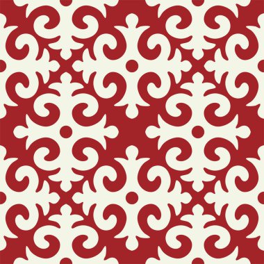 Kazakh asian nomad pattern with abstract tribal tiles in traditional oriental style, arabesque, steppe folk, carpet. clipart