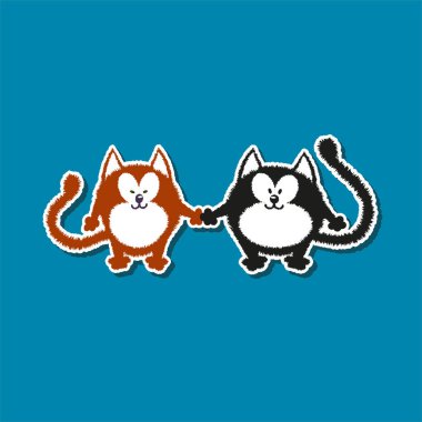 Küçük kedi, ayı, köpek yavrusu. Vektör illüstrasyonu