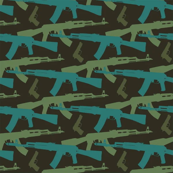 Russian Gun Kalashnikov Pattern Tactical Design — Stockvektor
