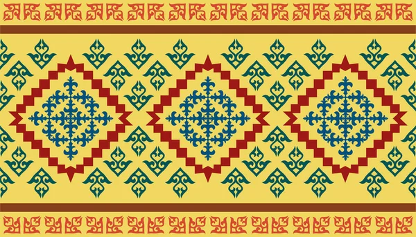 Kazakh Nomadic Tribes Background Ethnic Patterns Traditions Nomads Kazakh Steppes — Vector de stock