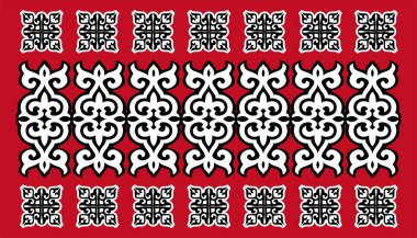 Arka planda Kazak göçebe kabileler var. Etnik kalıplar. Göçebe gelenekleri, Kazak bozkırları, Asya Moğol Kafkasları