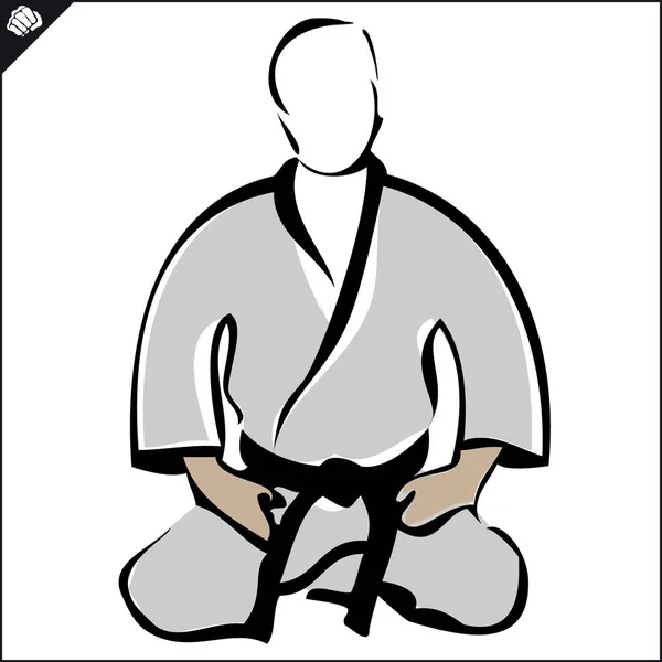 Sztuka Walki Kolorowy Symbol Logo Godło Twórczego Projektowania Karate — Wektor stockowy