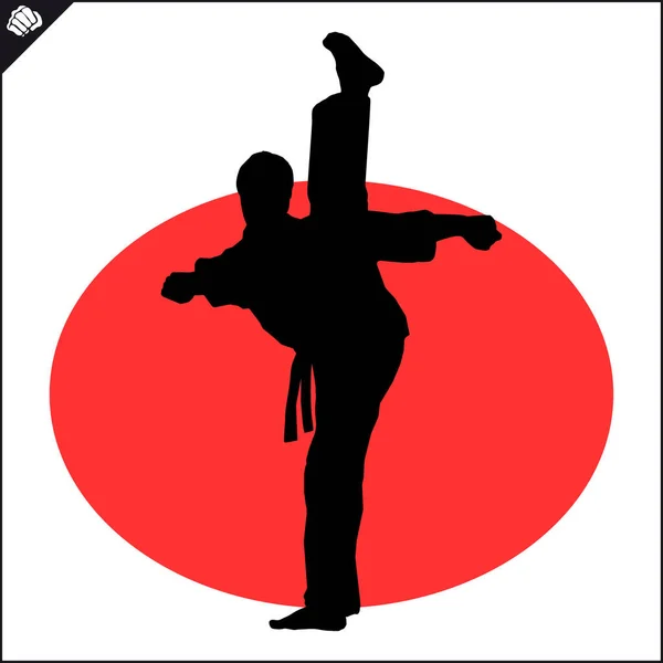 Martial Art Colored Symbol Logo Karate Creative Design Emblem — Archivo Imágenes Vectoriales